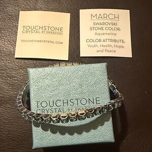 Touchstone Crystal Aquamarine Sparkle Stretch Bracelet (Box not included)